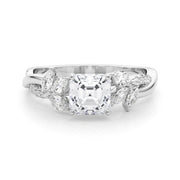 Radiant Rd & Mq Twisted Shank Engagement Round Diamond Engagement Ring in 10K/14K gold and platinum with certified lab-grown or natural diamonds