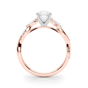 Radiant Rd & Mq Twisted Shank Engagement Round Diamond Engagement Ring in 10K/14K gold and platinum with certified lab-grown or natural diamonds