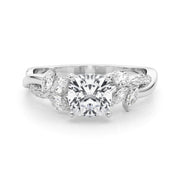 Radiant Rd & Mq Twisted Shank Engagement Round Diamond Engagement Ring in 10K/14K gold and platinum with certified lab-grown or natural diamonds