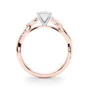 Radiant Rd & Mq Twisted Shank Engagement Round Diamond Engagement Ring in 10K/14K gold and platinum with certified lab-grown or natural diamonds
