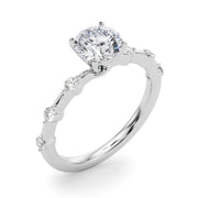 Brilliant Rd Shared Pr Single Row Round Diamond Engagement Ring in 10K/14K gold and platinum with certified lab-grown or natural diamonds