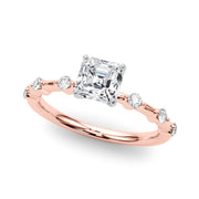 Brilliant Rd Shared Pr Single Row Round Diamond Engagement Ring in 10K/14K gold and platinum with certified lab-grown or natural diamonds