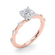 Brilliant Rd Shared Pr Single Row Round Diamond Engagement Ring in 10K/14K gold and platinum with certified lab-grown or natural diamonds