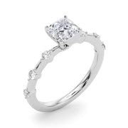 Brilliant Rd Shared Pr Single Row Round Diamond Engagement Ring in 10K/14K gold and platinum with certified lab-grown or natural diamonds