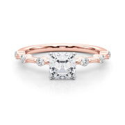 Brilliant Rd Shared Pr Single Row Round Diamond Engagement Ring in 10K/14K gold and platinum with certified lab-grown or natural diamonds