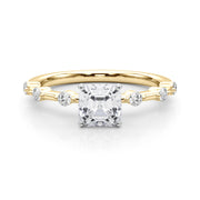 Brilliant Rd Shared Pr Single Row Round Diamond Engagement Ring in 10K/14K gold and platinum with certified lab-grown or natural diamonds