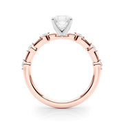 Brilliant Rd Shared Pr Single Row Round Diamond Engagement Ring in 10K/14K gold and platinum with certified lab-grown or natural diamonds