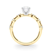 Brilliant Rd Shared Pr Single Row Round Diamond Engagement Ring in 10K/14K gold and platinum with certified lab-grown or natural diamonds