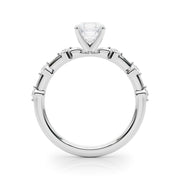 Brilliant Rd Shared Pr Single Row Round Diamond Engagement Ring in 10K/14K gold and platinum with certified lab-grown or natural diamonds