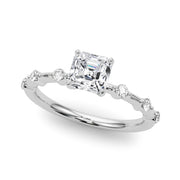Brilliant Rd Shared Pr Single Row Round Diamond Engagement Ring in 10K/14K gold and platinum with certified lab-grown or natural diamonds
