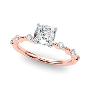 Brilliant Rd Shared Pr Single Row Round Diamond Engagement Ring in 10K/14K gold and platinum with certified lab-grown or natural diamonds