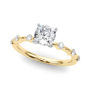 Brilliant Rd Shared Pr Single Row Round Diamond Engagement Ring in 10K/14K gold and platinum with certified lab-grown or natural diamonds
