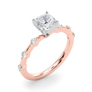 Brilliant Rd Shared Pr Single Row Round Diamond Engagement Ring in 10K/14K gold and platinum with certified lab-grown or natural diamonds