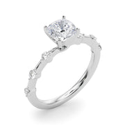 Brilliant Rd Shared Pr Single Row Round Diamond Engagement Ring in 10K/14K gold and platinum with certified lab-grown or natural diamonds