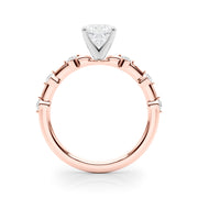 Brilliant Rd Shared Pr Single Row Round Diamond Engagement Ring in 10K/14K gold and platinum with certified lab-grown or natural diamonds