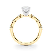 Brilliant Rd Shared Pr Single Row Round Diamond Engagement Ring in 10K/14K gold and platinum with certified lab-grown or natural diamonds