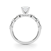Brilliant Rd Shared Pr Single Row Round Diamond Engagement Ring in 10K/14K gold and platinum with certified lab-grown or natural diamonds