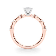 Brilliant Rd Shared Pr Single Row Round Diamond Engagement Ring in 10K/14K gold and platinum with certified lab-grown or natural diamonds