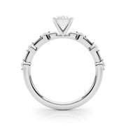 Brilliant Rd Shared Pr Single Row Round Diamond Engagement Ring in 10K/14K gold and platinum with certified lab-grown or natural diamonds