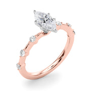 Brilliant Rd Shared Pr Single Row Round Diamond Engagement Ring in 10K/14K gold and platinum with certified lab-grown or natural diamonds