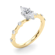 Brilliant Rd Shared Pr Single Row Round Diamond Engagement Ring in 10K/14K gold and platinum with certified lab-grown or natural diamonds