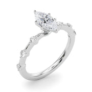 Brilliant Rd Shared Pr Single Row Round Diamond Engagement Ring in 10K/14K gold and platinum with certified lab-grown or natural diamonds