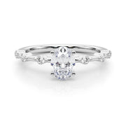 Brilliant Rd Shared Pr Single Row Round Diamond Engagement Ring in 10K/14K gold and platinum with certified lab-grown or natural diamonds