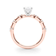Brilliant Rd Shared Pr Single Row Round Diamond Engagement Ring in 10K/14K gold and platinum with certified lab-grown or natural diamonds