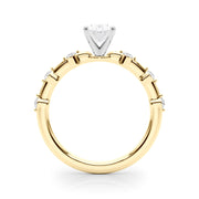 Brilliant Rd Shared Pr Single Row Round Diamond Engagement Ring in 10K/14K gold and platinum with certified lab-grown or natural diamonds