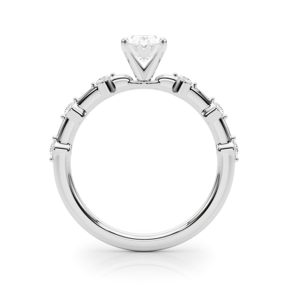 Brilliant Rd Shared Pr Single Row Round Diamond Engagement Ring in 10K/14K gold and platinum with certified lab-grown or natural diamonds
