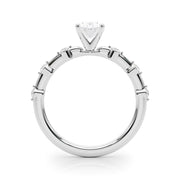 Brilliant Rd Shared Pr Single Row Round Diamond Engagement Ring in 10K/14K gold and platinum with certified lab-grown or natural diamonds
