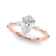 Brilliant Rd Shared Pr Single Row Round Diamond Engagement Ring in 10K/14K gold and platinum with certified lab-grown or natural diamonds