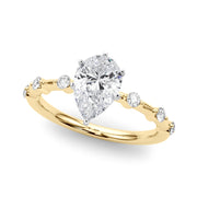 Brilliant Rd Shared Pr Single Row Round Diamond Engagement Ring in 10K/14K gold and platinum with certified lab-grown or natural diamonds