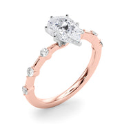 Brilliant Rd Shared Pr Single Row Round Diamond Engagement Ring in 10K/14K gold and platinum with certified lab-grown or natural diamonds