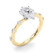 Brilliant Rd Shared Pr Single Row Round Diamond Engagement Ring in 10K/14K gold and platinum with certified lab-grown or natural diamonds