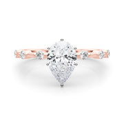 Brilliant Rd Shared Pr Single Row Round Diamond Engagement Ring in 10K/14K gold and platinum with certified lab-grown or natural diamonds