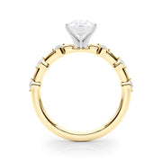 Brilliant Rd Shared Pr Single Row Round Diamond Engagement Ring in 10K/14K gold and platinum with certified lab-grown or natural diamonds