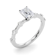 Brilliant Rd Shared Pr Single Row Round Diamond Engagement Ring in 10K/14K gold and platinum with certified lab-grown or natural diamonds