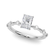 Brilliant Rd Shared Pr Single Row Round Diamond Engagement Ring in 10K/14K gold and platinum with certified lab-grown or natural diamonds