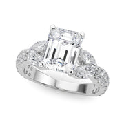 Romantic Mq & Rd Twisted Engagement Ring Round Diamond Engagement Ring â€” 10K/14K Gold & Platinum