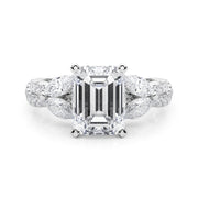 Romantic Mq & Rd Twisted Engagement Ring Round Diamond Engagement Ring â€” 10K/14K Gold & Platinum