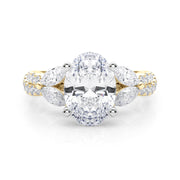 Romantic Mq & Rd Twisted Engagement Ring Round Diamond Engagement Ring â€” 10K/14K Gold & Platinum