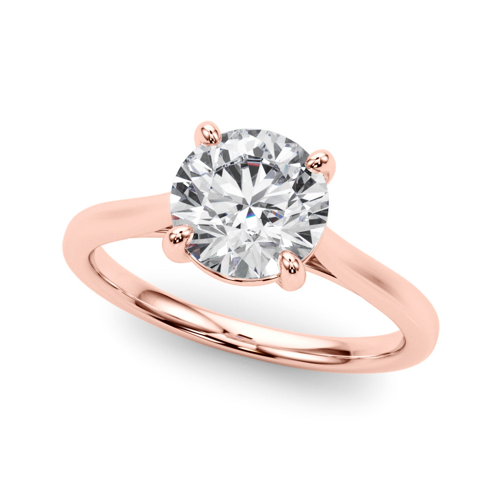 Dazzling Solitaire Round Diamond Engagement Ring in 10K/14K gold and platinum with certified lab-grown or natural diamonds