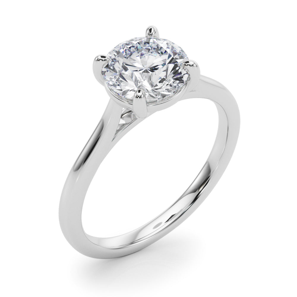 Dazzling Solitaire Round Diamond Engagement Ring in 10K/14K gold and platinum with certified lab-grown or natural diamonds