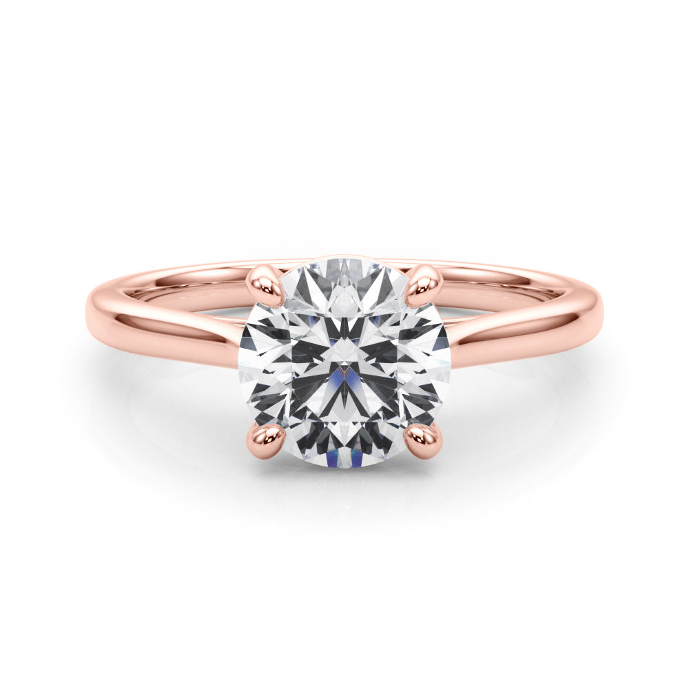 Dazzling Solitaire Round Diamond Engagement Ring in 10K/14K gold and platinum with certified lab-grown or natural diamonds