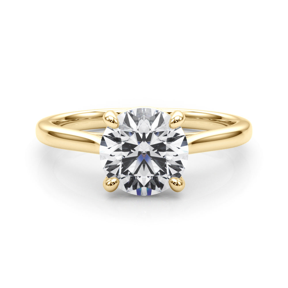 Dazzling Solitaire Round Diamond Engagement Ring in 10K/14K gold and platinum with certified lab-grown or natural diamonds