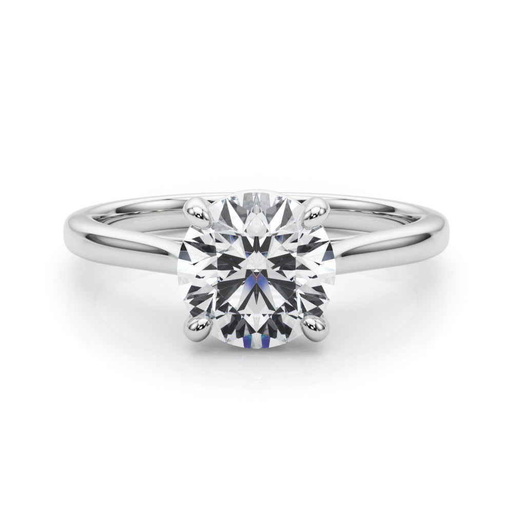 Dazzling Solitaire Round Diamond Engagement Ring in 10K/14K gold and platinum with certified lab-grown or natural diamonds