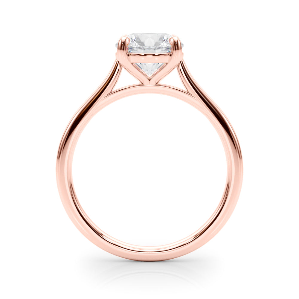 Dazzling Solitaire Round Diamond Engagement Ring in 10K/14K gold and platinum with certified lab-grown or natural diamonds