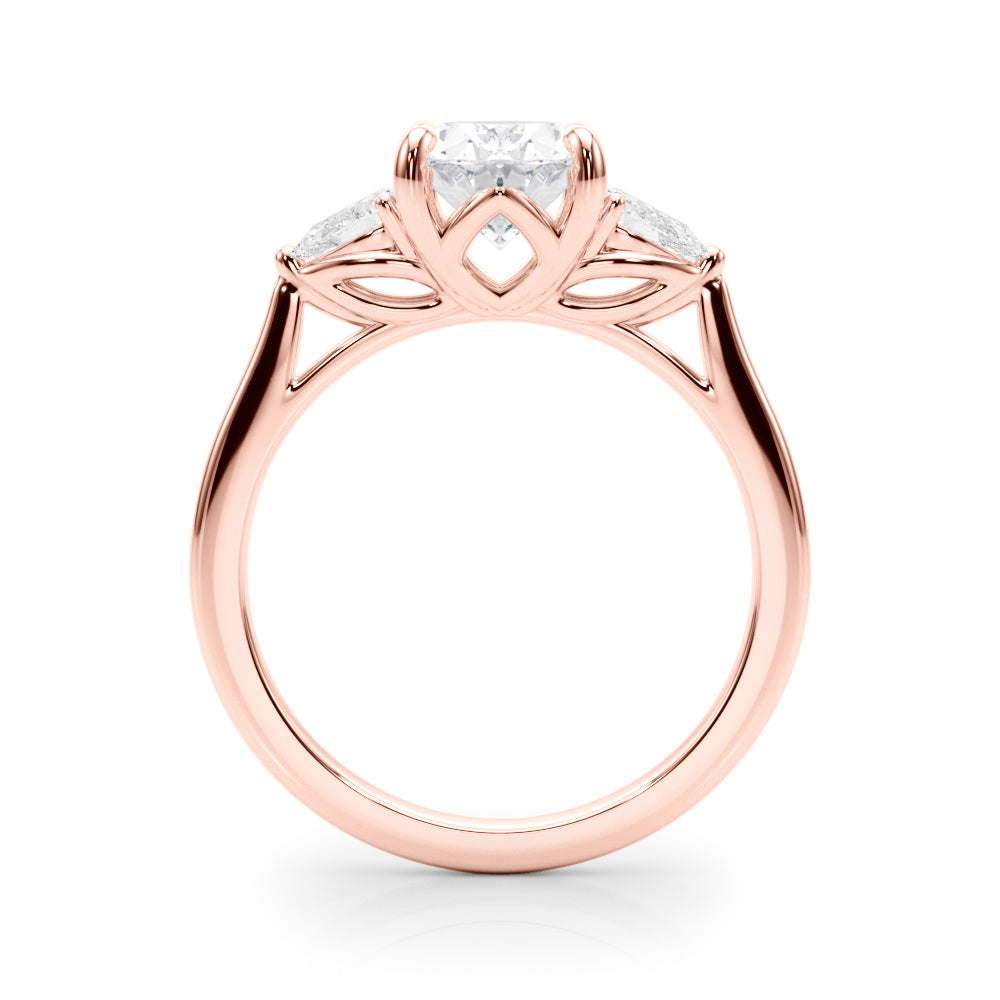 Oval & Pear Three-Stone Diamond Engagement Ring in 10K/14K gold and platinum with certified lab-grown or natural diamonds