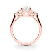 Oval & Pear Three-Stone Diamond Engagement Ring in 10K/14K gold and platinum with certified lab-grown or natural diamonds